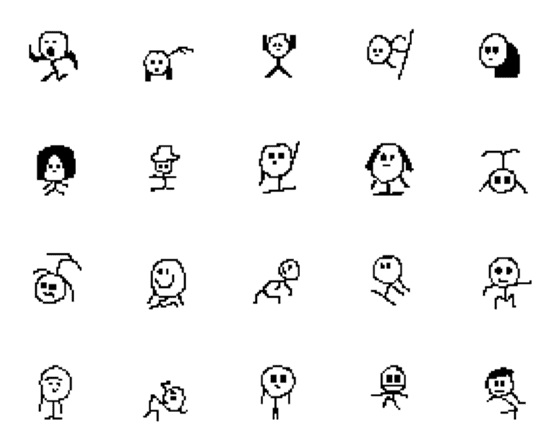 [LINE絵文字]Cute Stickmanの画像一覧