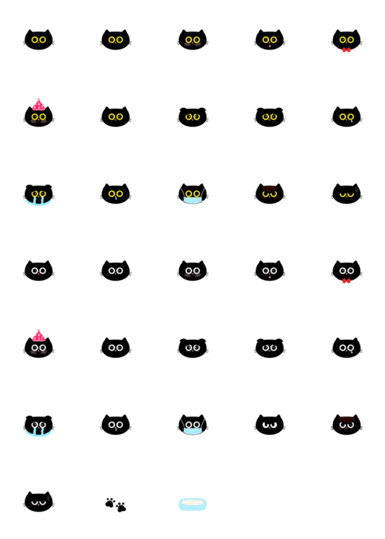 [LINE絵文字]meow meow black cat emojiの画像一覧