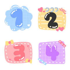 [LINE絵文字] pastel frame numbers emojiの画像