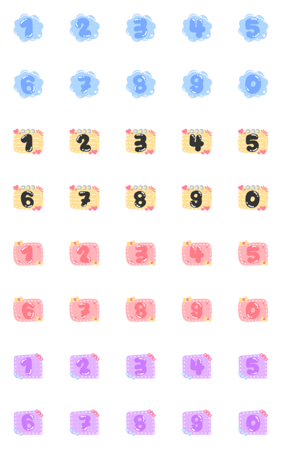 [LINE絵文字]pastel frame numbers emojiの画像一覧