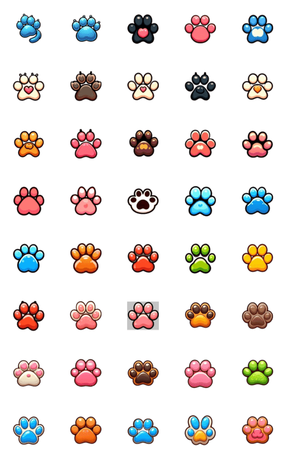 [LINE絵文字]Cat and dog paw padsの画像一覧
