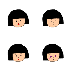 [LINE絵文字] Bobbed Yoyo-chan Emojiの画像