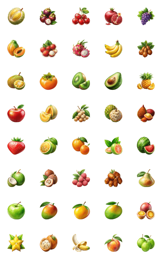 [LINE絵文字]Delicious Mixed Fruit (Emoji)の画像一覧