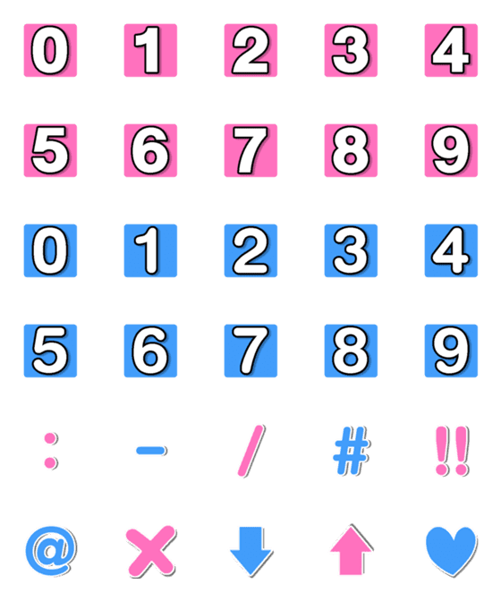 [LINE絵文字]Cute number emoji v.3の画像一覧