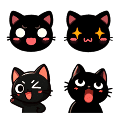 [LINE絵文字] Black Cat Dynamic Expression Stickersの画像