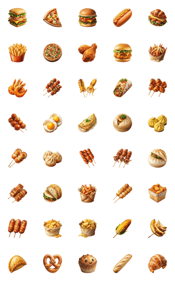 [LINE絵文字]Fast Food Collection (Emoji)の画像一覧