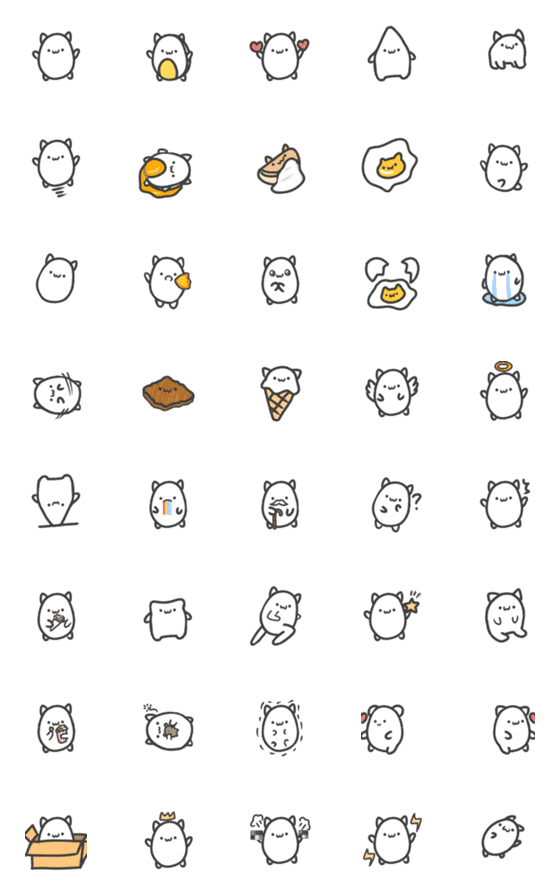 [LINE絵文字]Eggcatの画像一覧