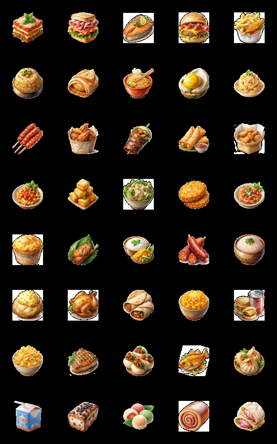 [LINE絵文字]Fast Food Collection (Emoji) Dukdik 3の画像一覧