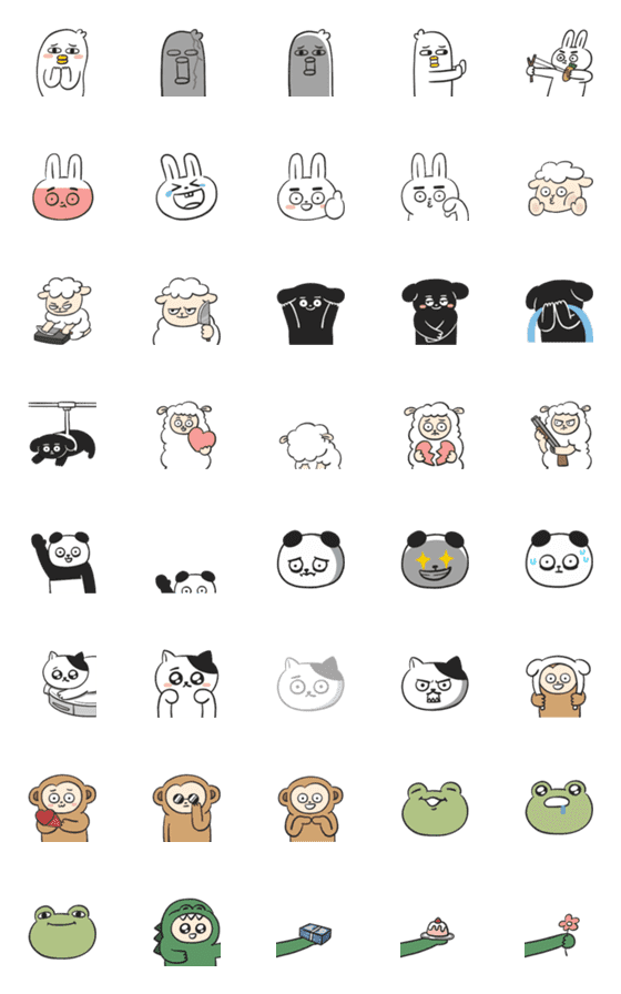 [LINE絵文字]Lovely zoo with silly animals emoji 2の画像一覧