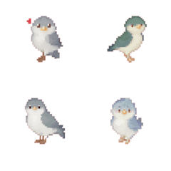 [LINE絵文字] 鳥のドット絵の絵文字1の画像