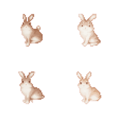 [LINE絵文字] うさぎのドット絵の絵文字1の画像