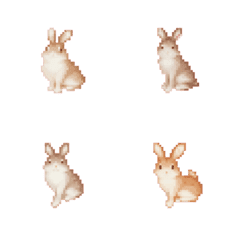 [LINE絵文字] うさぎのドット絵の絵文字3の画像