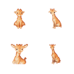 [LINE絵文字] キリンのドット絵の絵文字5の画像