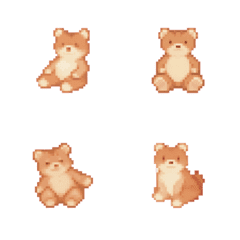 [LINE絵文字] クマのドット絵の絵文字2の画像