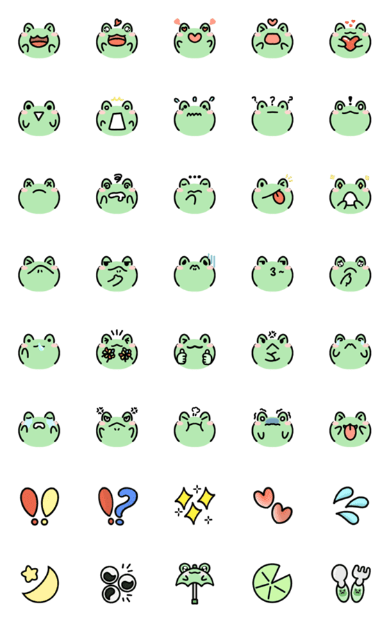 [LINE絵文字]frog emotion emojiの画像一覧