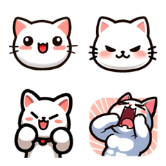 [LINE絵文字] White Cat Dynamic Expression Stickersの画像