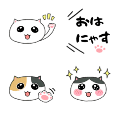 [LINE絵文字] セリフ付き♪色んな柄のネコ絵文字の画像