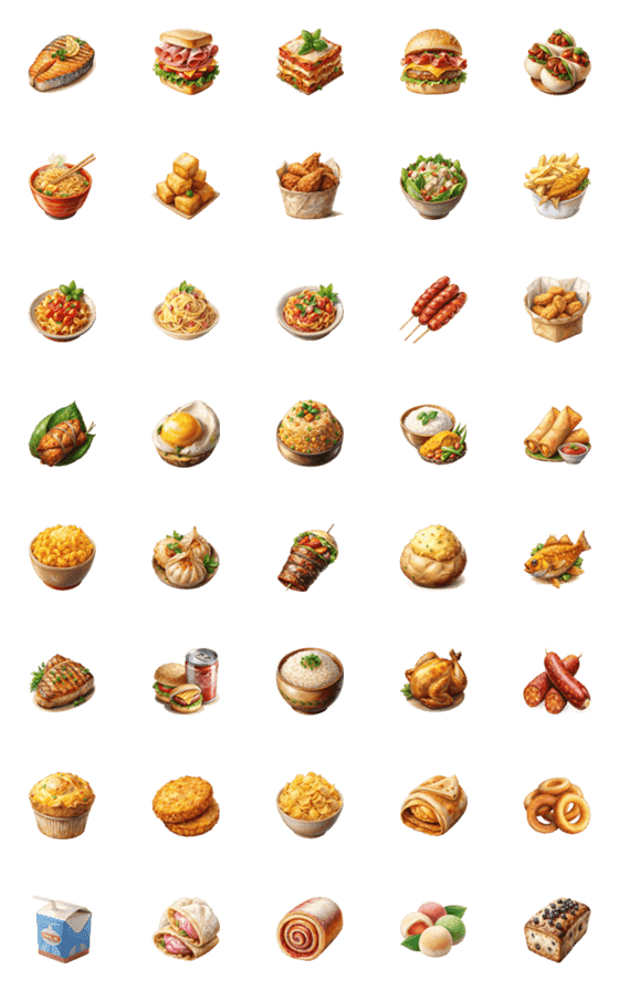 [LINE絵文字]Fast Food Collection (Emoji) 3の画像一覧