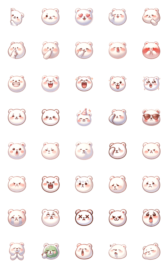 [LINE絵文字]Cutie Bear Emojiの画像一覧