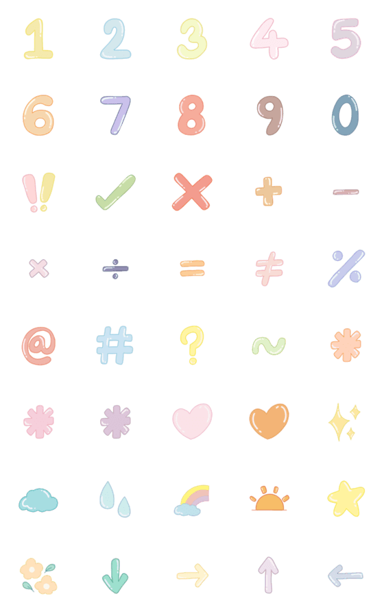 [LINE絵文字]Little Number color emojiの画像一覧