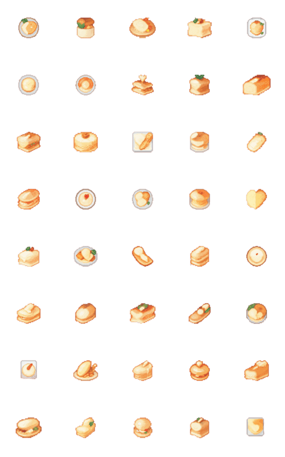 [LINE絵文字]食べ物のドット絵の絵文字5の画像一覧