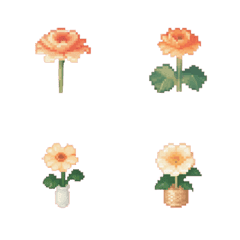 [LINE絵文字] 花のドット絵の絵文字3の画像