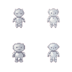 [LINE絵文字] ロボットのドット絵の絵文字5の画像