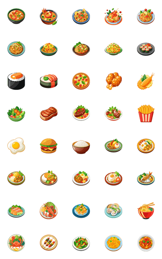 [LINE絵文字]Delicious food, cute and usefulの画像一覧