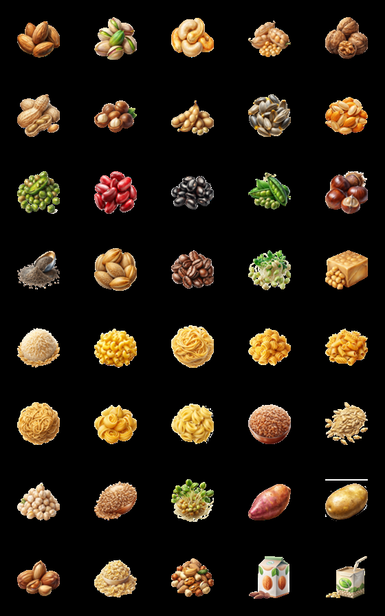 [LINE絵文字]Beans, Grains Collection (Emoji) Dukdikの画像一覧