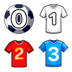 [LINE絵文字] Super cute football number shirts.の画像