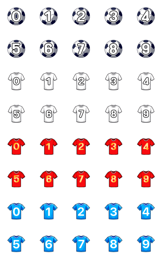 [LINE絵文字]Super cute football number shirts.の画像一覧