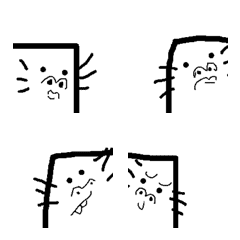 [LINE絵文字] I am white cat,i don't have earsの画像