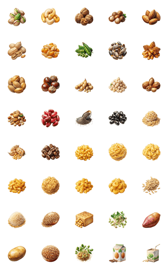 [LINE絵文字]Beans, Grains Collection (Emoji)の画像一覧