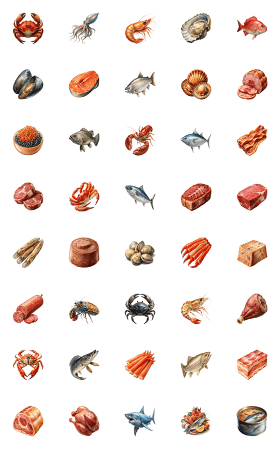 [LINE絵文字]Fresh Food Collection (Emoji)の画像一覧