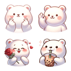 [LINE絵文字] Cutie Bear Emoji V2の画像