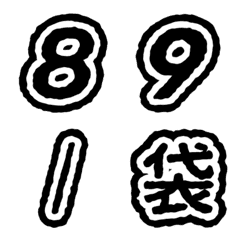 [LINE絵文字] Shop Group Editor Numbers-B＆Wの画像