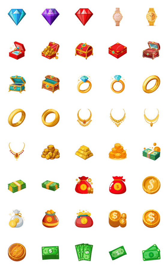 [LINE絵文字]cute silver gold jewelryの画像一覧