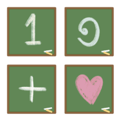 [LINE絵文字] Chalk Number on Blackboardの画像