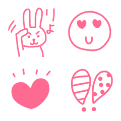 [LINE絵文字] ♡ぜーんぶピンク♡シンプル＆かわいいの画像