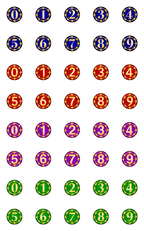 [LINE絵文字]Version 2 numbers twinkleの画像一覧