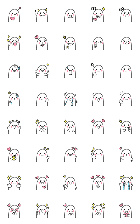 [LINE絵文字]Emoji - cute ghost emojiの画像一覧