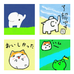 [LINE絵文字] かわいい動物とゾウの絵文字の画像