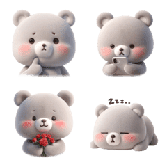 [LINE絵文字] Cloudy: Dove Bear Emojiの画像