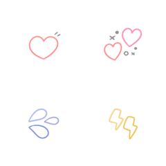 [LINE絵文字] ♡ シンプル 線画 ♡の画像