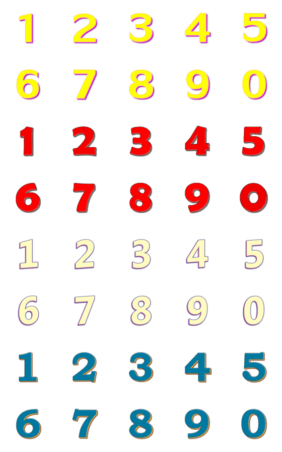 [LINE絵文字]Number classic retro emoji animation 2の画像一覧