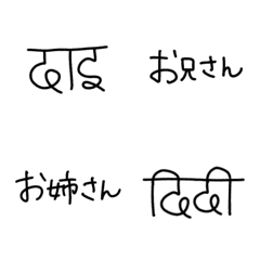 [LINE絵文字] シンプルネパール語絵文字（人）の画像