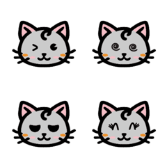 [LINE絵文字] かわいい猫の頭の画像