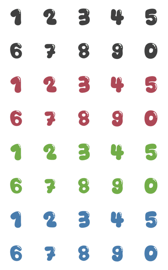 [LINE絵文字]emoji numbers v.8の画像一覧