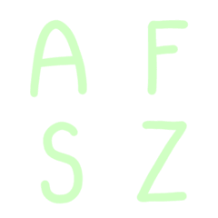 [LINE絵文字] A-Z Pastel Green V.1の画像