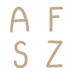 [LINE絵文字] A-Z Pastel Brown V.1の画像